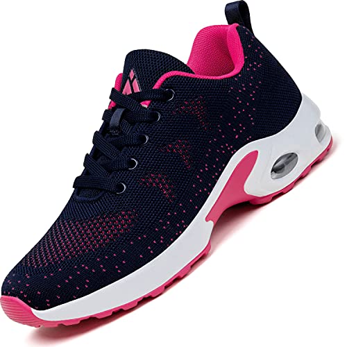 Mishansha Air Zapatillas de Deportes Mujer Ligeros Zapatos de Correr Femenino Antideslizante Calzado Gimnasio Sneakers Fitness Rosa chillón chillón, Gr.40 EU