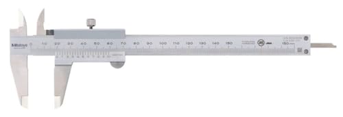 Mitutoyo 530-101 - Calibre de precisión con tornillo de bloqueo DIN 862, rango de medición 0-150 mm, 1 pieza