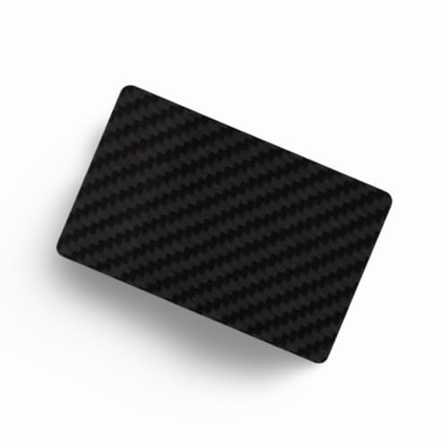 M&M Smartek Tarjeta de carbono en formato EC/tarjetas de crédito de fibra de carbono auténtica en color negro, Negro , Clásico