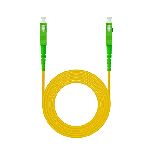 NANOCABLE 10.20.0005 - Cable de Fibra Óptica para Router SC/APC a SC/APC Monomodo Simplex LSZH, Color Amarillo, 5 m