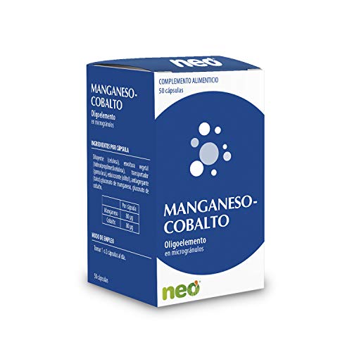 NEO | Manganeso + Cobalto - 50 Cápsulas | Complemento Alimenticio Natural Para Mejorar la Diátesis y Disminuir el Cansancio | Oligoelemento De Alta Pureza | Tomar 1 o 2 Cápsulas Al Día