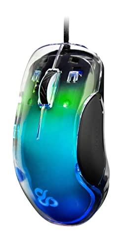 Newskill Lycan Ratón Gaming Profesional, Con Cable, Iluminación RGB Personalizable, Sensor Óptico, 16000 DPI Ajustables, 5 Botones Programables, 50G, PC/Mac, Plástico Translúcido, Transparente