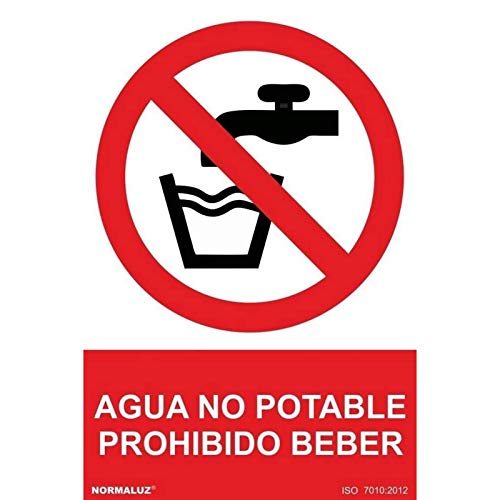 Normaluz RD40016 - Señal Agua No Potable Prohibido Beber PVC Glasspack 0,7 mm 21x30 cm con CTE, RIPCI