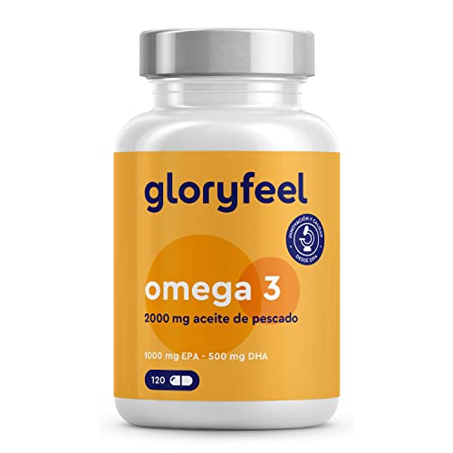 Omega 3 2000mg - 1000mg EPA + 500mg DHA - triglicéridos reesterificados - Aceite de pescado en alta dosificación y biodisponibilidad- Fuente de ácidos grasos esenciales