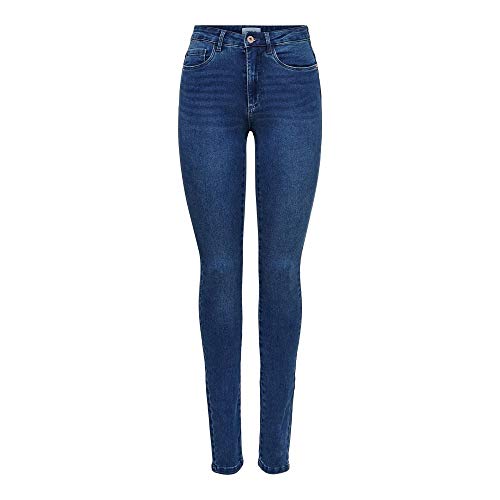 ONLY Onlroyal High Waist Skinny Fit Jeans, Medium Blue Denim, M / 34 para Mujer
