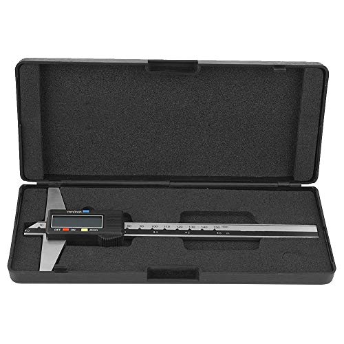 Oumefar Medidor de profundidad digital de 6 pulgadas Medidor de altura digital de acero inoxidable Regla de calibre de medidor de profundidad electrónico con rango de medición de 0-150 mm