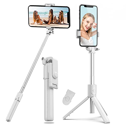 Palo Selfie Trípode Bluetooth tripode para movil,4en1 Extensible Selfie Stick con Mando a Distancia Inalámbrico 270° Rotación Trípode Inalámbrico para Selfies Trípode Portátil