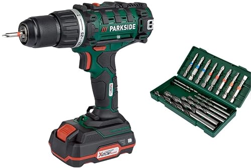 Parkside - Taladro inalámbrico (20 V, PABS 20-Li E6, con batería y cargador)