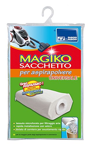 Parodi & Parodi MAGIKO Bolsa Aspiradora Universal y Reutilizable, Polipropileno, Blanco, 13 x 24 x 1 cm