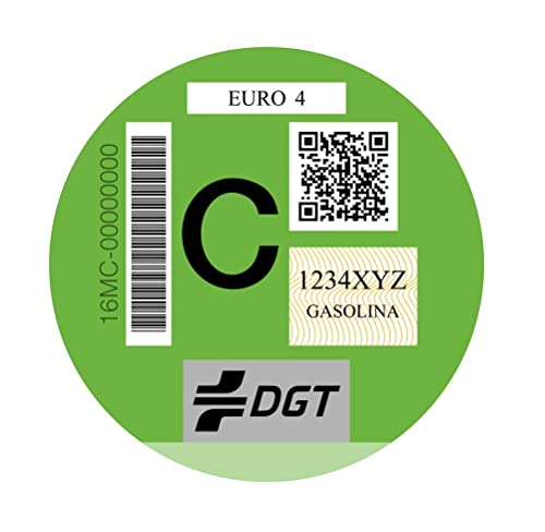 Pegatina Ambiental Oficial de la DGT - Distintivo Ambiental Tipo C Verde Personalizado para su Coche