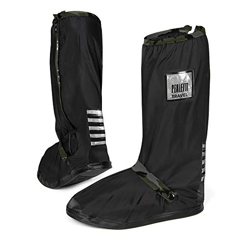 PERLETTI Cubre Zapatos Impermeable Lluvia Hombre Mujer - Cubrezapatos Protector de Zapatillas Impermeables Negro - Cubre Calzado Cubrebotas Nieve PVC Anti Barro Reutilizables (L 43/45, Camuflaje)