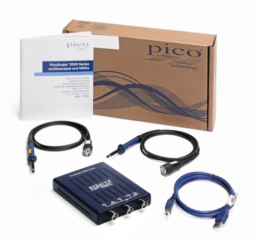 Pico Technology PicoScope 2204A Kit de Osciloscopio USB Digital Portatil, 10 MHz, 2 canales, con sondas y PS7 software