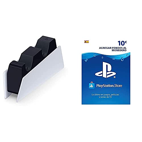 Playstation Estación de recarga DualSense - PlayStation 5Sony, PlayStation - Tarjeta Prepago PSN 10€ | PS5/PS4/PS3 | Código de descarga PSN - Cuenta española