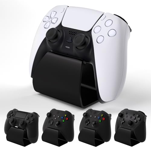 PlayVital Stand-AL Soporte de Mando para ps5, para ps4, Soporte Universal para Gamepad para Xbox Series X/S, Xbox One, Soporte Metálico de Aluminio para Switch Pro - Negro