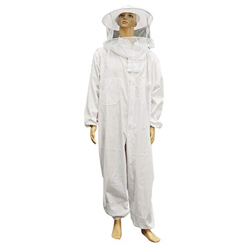 POHOVE Apicultura traje chaqueta apicultura con velo redondo profesional apicultura completa ventilada chaqueta apicultura ropa protectora para principiantes y comerciales apicultores