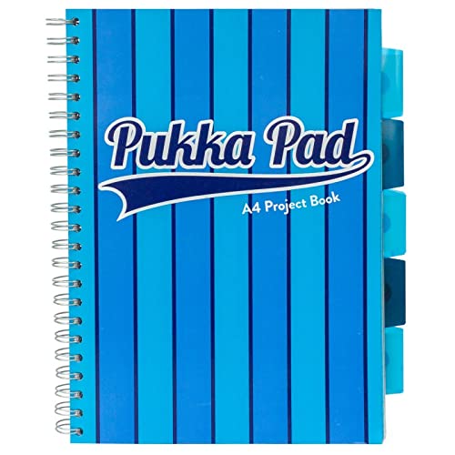 Pukka Pad Vogue - Cuaderno de proyectos (A4, 5 divisores, 80 g/m², 200 páginas), color azul