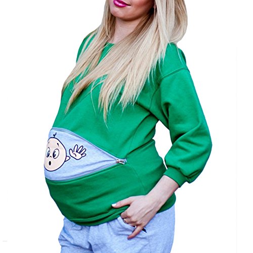 Q.KIM Ropa de maternidad Mujer Otoño Invierno Sudaderas Ropa premamá Maternity Tops Outwear