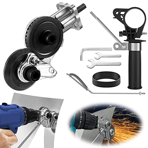 QLOUNI Cortadora de Chapa, Taladro Eléctrico Cortador de Placas Nibbler de Corte Preciso Cortador de Hojas de Metal para Cortar Placas de Hierro, Acero, Cobre, Aluminio (Universal)