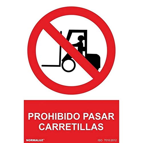 RD40005 - Señal Prohibido Pasar Carretillas PVC Glasspack 0,7mm 21x30 cm con CTE, RIPCI Nueva Legislación