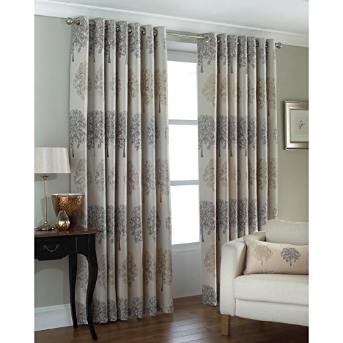 Riva Home - Cortinas de Anillas Modelo Oakdale Tree ((229 x 137cm)) (Plata)