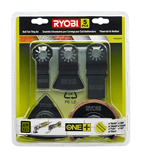 RYOBI -Kit especial cerámica 5 piezas Multi- Herramienta (fijación universal sin herramienta)