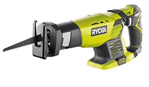 RYOBI - Sierra Sable 18V ONE+ (sin Batería ni Cargador) - Carrera Hoja 22mm - Capacidad de Corte 18cm - Zapata Ajustable, Empuñadura Gripzone, Antivibración - Cambio de Hoja sin Herramienta - RRS1801M