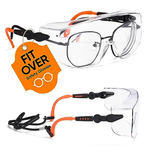 SAFEYEAR Gafas de Protección Antivaho Patillas Ajustables - Anteojos Gafas Protectoras Laboratorios con Cinta Ajustables SG009