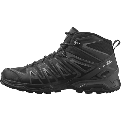 Salomon X Ultra Pioneer Mid Gore-Tex Zapatillas Impermeables de Senderismo para Hombre, Cualquier clima, Sujeción del pie segura, Estabilidad y amortiguación, Black, 44 2/3