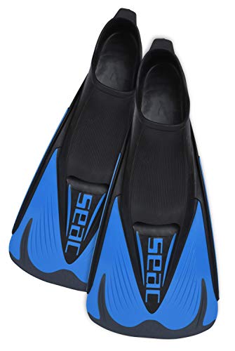 SEAC Speed S Aletas Cortas de natación para Entrenamientos en la Piscina y en el mar, Unisex, Azul/Negro, 40/41