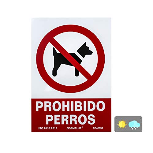 Señal PVC Prohibido perros, 21x30 cm
