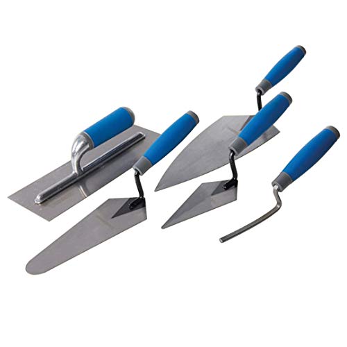 Silverline Tools 395016 Paletas de Albañil con Mango Engomado, Caja de 5