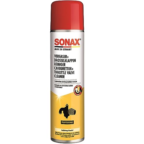 SONAX Limpiador de carburadores + mariposas (400 ml) para limpieza interior y exterior y desengrasado de piezas ensuciadas de aceite y con carbonización | N.° 04883000