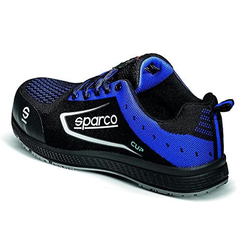 Sparco 0752645NRAZ, Teamwork Scarpa Antinfortunistica Da Lavoro-Bassa per UOMO E DONNA-CUP-S1P SRC, Botas de Seguridad y contra Incendios Unisex Adulto, Nero/BLU, 45 EU, Multicolor