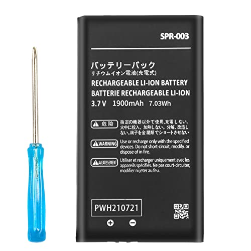 SPR-003 - Batería para consola de juegos Nintendo 3DS XL (1900 mAh, ion de litio, 0 ciclos, para consola de juegos Nintendo Switch, SPR-003, con juego de herramientas de reparación)