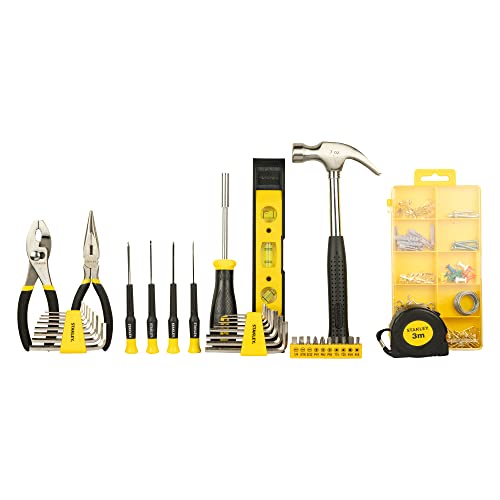 STANLEY STMT0-74101 - Juego de herramientas 38 piezas, incluye martillo, alicates, flexómetro y destornillador