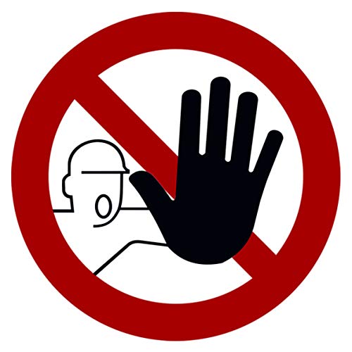 STROBO 10 pegatinas de Prohibido el paso para personas no autorizadas , 9,5 x 9,5 cm, señales de advertencia con protección UV para exteriores e interiores