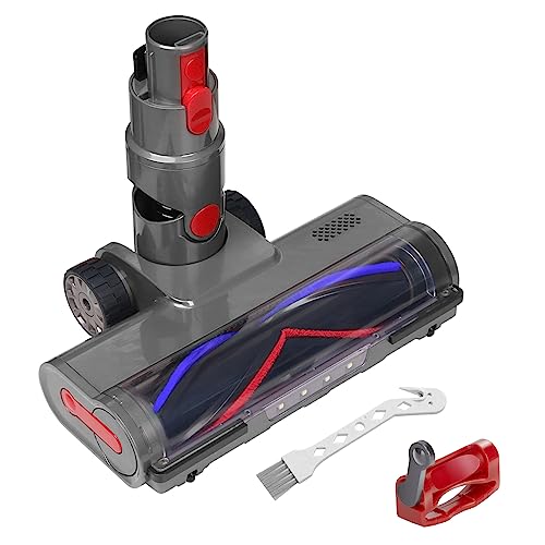 suzao Cepillo para el Cabezal Dyson V7 V8 V10 V11 V15 sv10 sv12 sv14 sv15, Recambio Cepillo con 4 LED y Bloqueo de gatillo, Accesorios Dyson para Alfombras, Suelos，Parquet