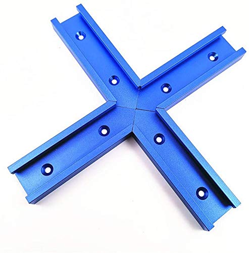 T Track - Kit de intersección de carpintería de aluminio con ranura en T para ranura en T para pistas de inglete (200 mm A Cross Connector T Track Azul)