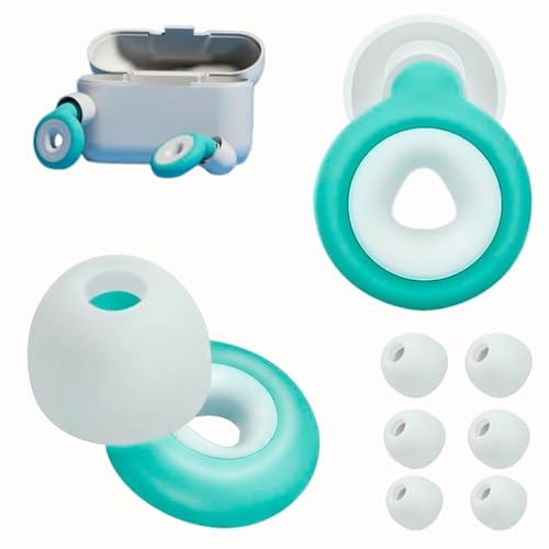 Tapones Oídos Ruido Dormir con Estuche y Almohadillas. Silicona suave, lavable y reutilizable, muy cómodos. Cancelación de ruidos y sonidos fuertes, 32 dB