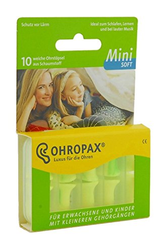 Tapones para oídos más pequeños – Ohropax Mini suave (10 piezas) – Tapones para los oídos para niños & niños – Espuma Suave