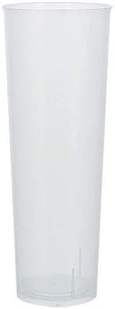 TELEVASO - 200 Unidades - Vaso Tubo 300 ml Reutilizable Ligero - Polipropileno (PP) - Color traslúcido - Vaso ecológico Libre de BPA, Ideal para Cerveza, cubatas, Agua