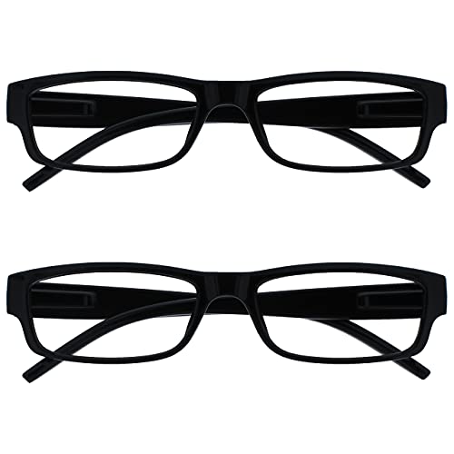 The Reading Glasses Company Gafas De Lectura Negro Ligero Cómodo Lectores Valor Pack 2 Estilo Diseñador Hombres Mujeres Uvr2Pk032 +1,00 2 Unidades 70 g