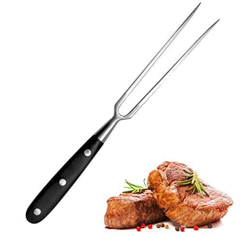 TNSLAND Tenedor para trinchar, Chuleton acero inoxidable, Tenedor de carne de acero inoxidable con mango, 30 cm tenedor de trinchar barbacoa servir cocina para barbacoa, cocina, pavo, asado y cena