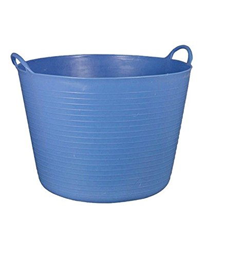 Tradineur- Capazo de plástico de 42 litros azul