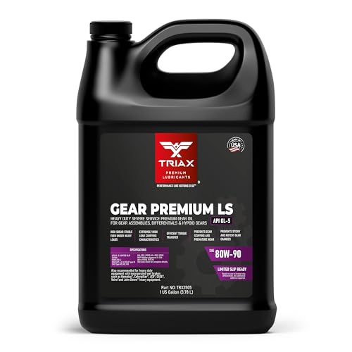 Triax HD Gear Premium LS 80W-90 GL-5 Lubricante para deslizamiento limitado, transmisiones manuales, sistemas de engranajes hipoides, diferenciales, aprobación militar de la OTAN (1 galón)