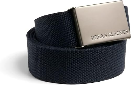 Urban Classics Canvas Belt, Cinturón Hombre, Azul (navy Blue), 120