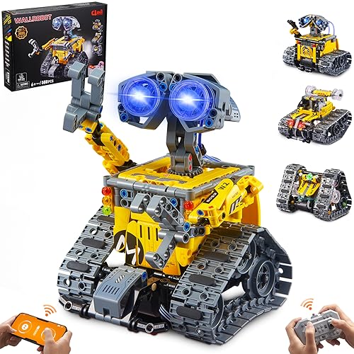 VEPOWER Robot para niños, 4 en 1 Robot con Control Remoto de Aplicaciones, Robot Modelo de Bloques de Construcción Robot de Control Remoto como Juguetes/Regalos/Coleccionables（560pcs）, B886