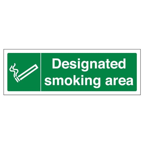 Vsafety 57015 ax-r'zona de fumadores' prohibición firmar, plástico rígido, paisaje, 300 mm x 100 mm), color verde