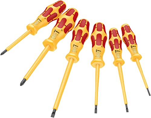 Wera 05051575001 Juego de destornilladores aislados, Color Rojo/Amarillo, 6 Piezas