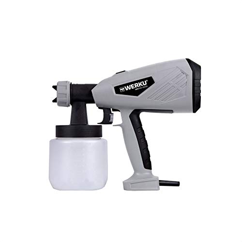 Werku WK401200, Pistola Pintar Succión, Sistema Alto Volumen Baja Presión HVLP-I, Potencia 500 W, Depósito 800 ml, Paso Fluido 1.8-2.6 mm